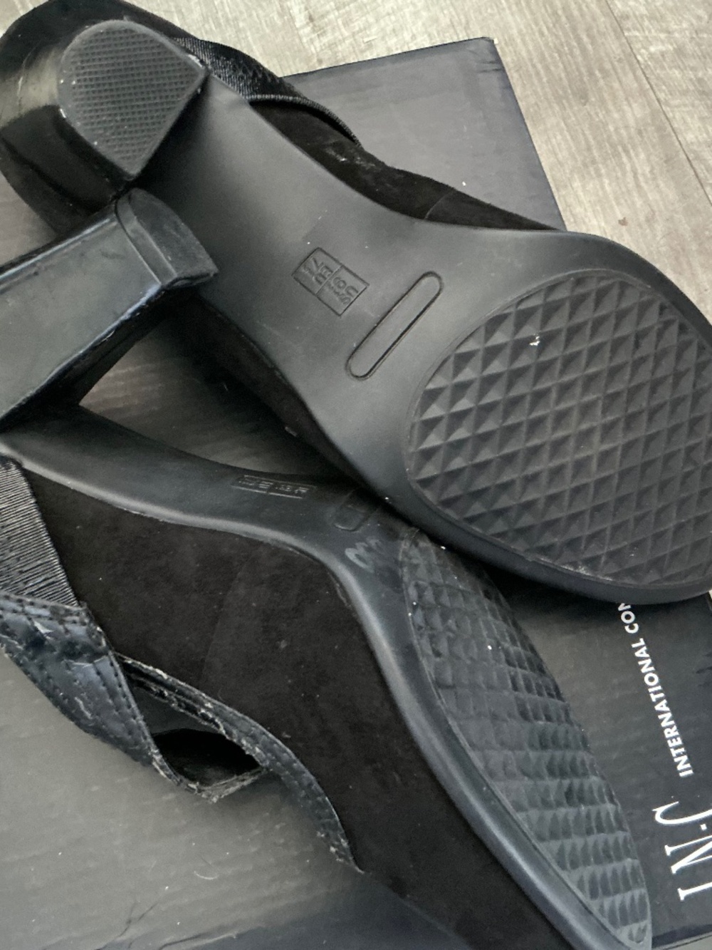 Black sued crossover Mary janes